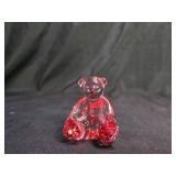 Baccarat France Rose Red Crystal Rocking Teddy