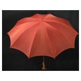 Red Parasol - Curved Handle with Tassel