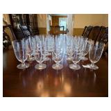 Wheel-Cut Crystal Iced Tea Goblets Set 24