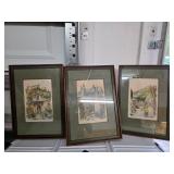 Schaffer Salzburg Lithographs Set of 3 Framed