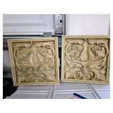 Pair Cast Resin Acanthus Grape Wall Plaques