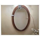 Gilt-Wood Oval Wall Mirror Late 20th C