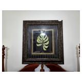 Monstera Leaf Print Bronze Framed 41x36 in