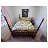 Cherry Queen Four-Poster Bed with Bedding