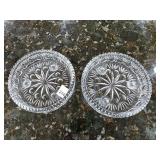 Pressed Glass Starburst Bowls Pair EAPC Style