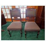 Pair Edwardian Mahogany Side Chairs c1900