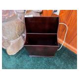 Mahogany Magazine Rack Brass Swan Handles
