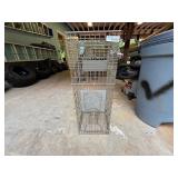 Mid-Century Wire Gym Locker Baskets Stack 4