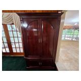 Mahogany Georgian Style TV Armoire L20thC
