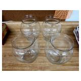 Clear Glass Ginger Jar Vases Set of 4
