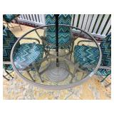 Cast Aluminum Patio Table and Armchairs