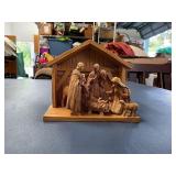 Resin Faux Olive Wood Nativity Scene Creche