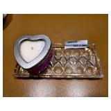 Pure Romance Candle 2010 & Pressed Glass Tray