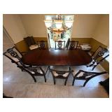 Chippendale Mahogany Dining Table 8 Chairs