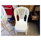 Set of 4 Resin Fan Back Stacking Patio Chairs