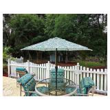 Cast Aluminum Patio Dining Set with Umbrella