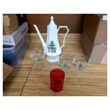 Nikko Christmastime Coffee Pot & Glassware