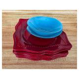 Princess House Pavilion Plates & Glass Bowl