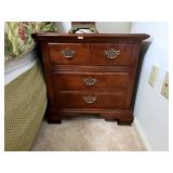 Chippendale Cherry 3-Drawer Nightstand c1990