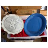 Estate Lot Aluminum Tray Mirror Mugs Textiles