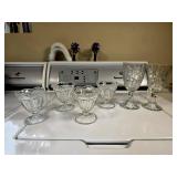 Pressed Glass Sundae Dishes and Goblets Lot