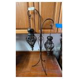 Iron Double Hanging Lantern Stand 33in