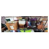 Estate Lot Doll Drum Box Pins DVDs Wood Tote