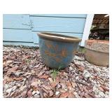 Sgraffito Bird Stoneware Garden Planter