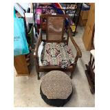 Cane Back Parlor Armchair c1920s Hardwood