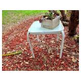 Metal Patio Side Table with Wood Planter