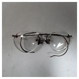 Vintage Rimless Eyeglasses with Cable Temples