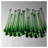 Green Glass Teardrop Chandelier Prisms