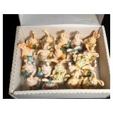 Collection of Resin Bunny Figurines