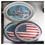 Brookpark Melamine and American Flag Platters