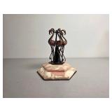 Art Deco Flamingo Watch Stand Marble Base
