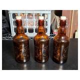 Fischer Amber Glass Swing-Top Bottles