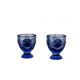 Blue Pressed Glass Bird Egg Cups