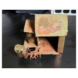 Vintage Tinplate Lithographed Toy Barn