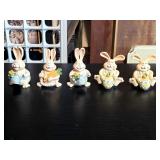 Collection of Resin Easter Bunny Figurines