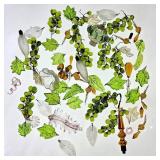 Vintage Glass Chandelier Parts & Fruit Ornaments