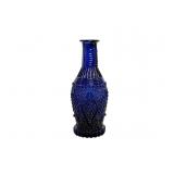 Cobalt Blue Pressed Glass Bottle