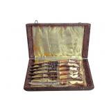 Kla-Tra-So Solingen Carved Stag Handle Knives