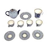 Lomonosov LFZ Cobalt Net Porcelain Tea Set