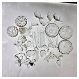 Assorted Glass Chandelier Parts and Crystals