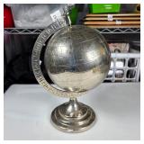 Silver Tone Metal Decorative Globe