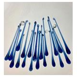 Blue Glass Teardrop Chandelier Prisms