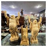Collection of Resin Laughing Buddha Statues