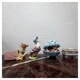 Assorted Ceramic Figurines & Boxes