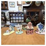 Assorted Vintage Ceramic Clown & House Figurines