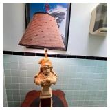 Vintage Figural Boy Bust Table Lamp